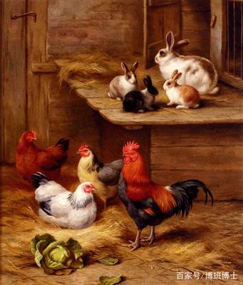 英国艺术家 埃德加·亨特 的家禽家畜绘画作品
